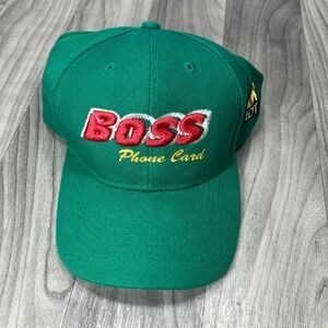 IDT 6 Panel Baseball Cap Mens Green Embroider BOSS Phone Card Adjustable Hat